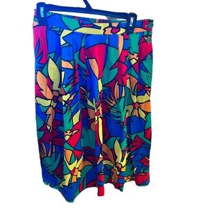 Vintage 80s Sanibel Sport Primary Colors Abstract Skirt